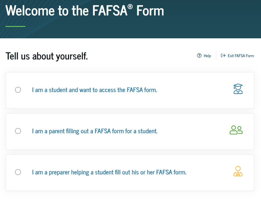 Welcome to FAFSA Form - Website Screenshot