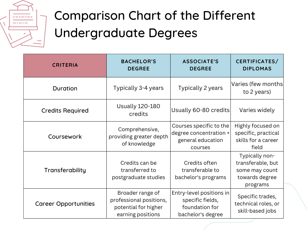 Comparison of Different Undergraduate Degrees